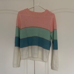Chic Pastel Striped Women's Sweater
